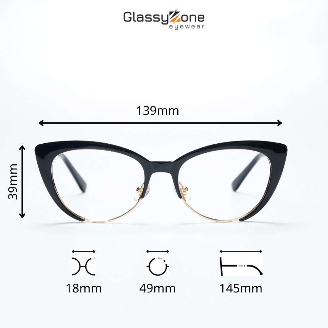 Gọng kính cận, Mắt kính giả cận nhựa dẻo Form Mắt Mèo Nữ Salim- GlassyZone