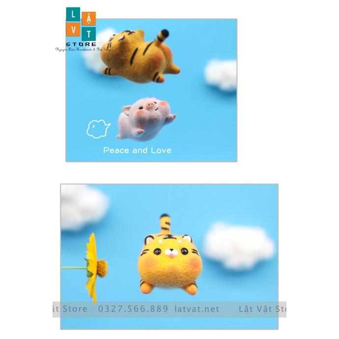 Bộ len chọc Hổ Nhâm Dần 2022 cực dễ thương, làm móc khoá từ len, needle felting tiger có hướng dẫn