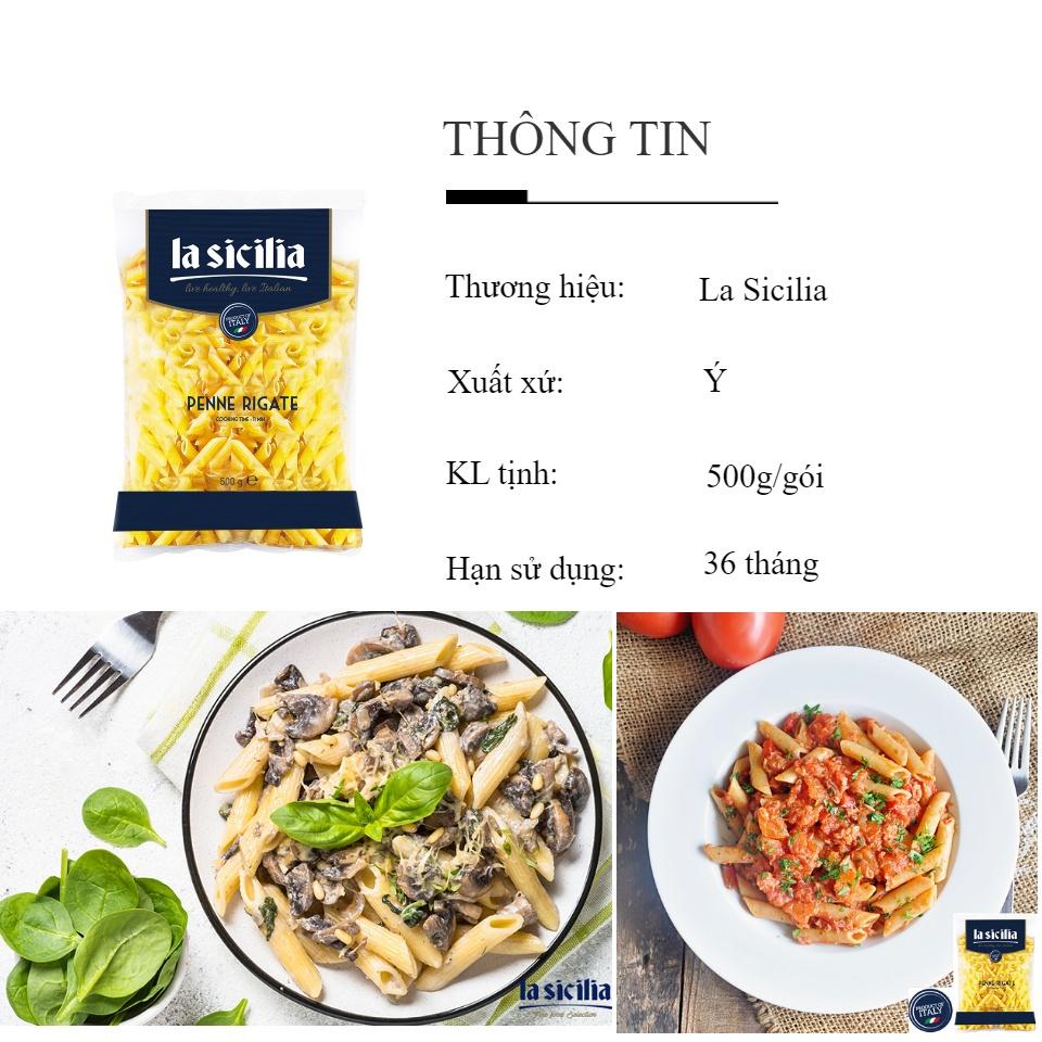 Nui xéo (Penne Regate) La Sicilia 500g Xuất xứ Italia