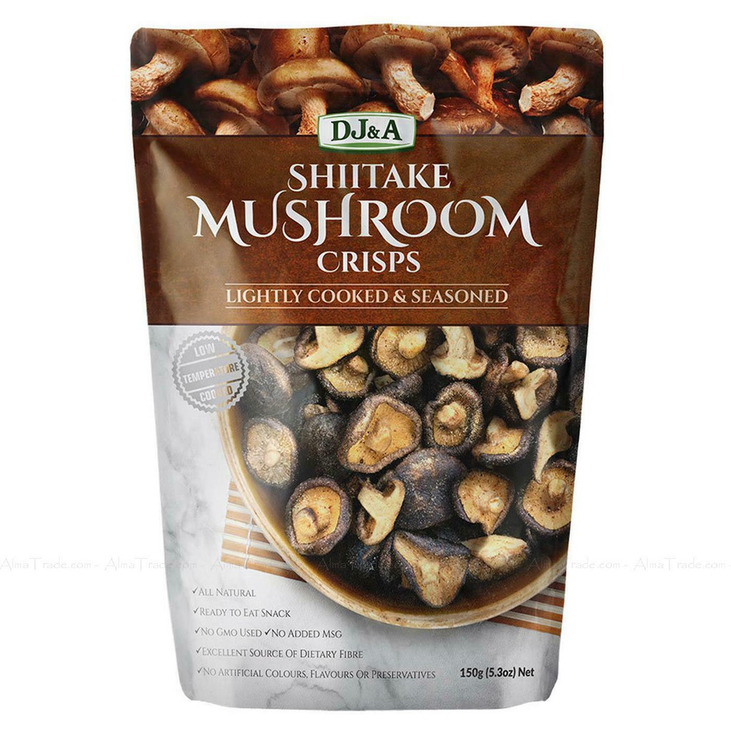 Nấm Hương Sấy Giòn DJ&amp;A Shiitake Mushroom Úc - Món ăn ngon Tốt cho sức khỏe Giàu chất dinh dưỡng và Chống oxy hóa - OZ Slim Store - Combo 2x65g