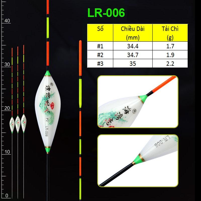 Phao câu cá nano, câu đơn câu đài màu trắng họa tiết xanh câu cá nhạy, có đủ thông số mã LR