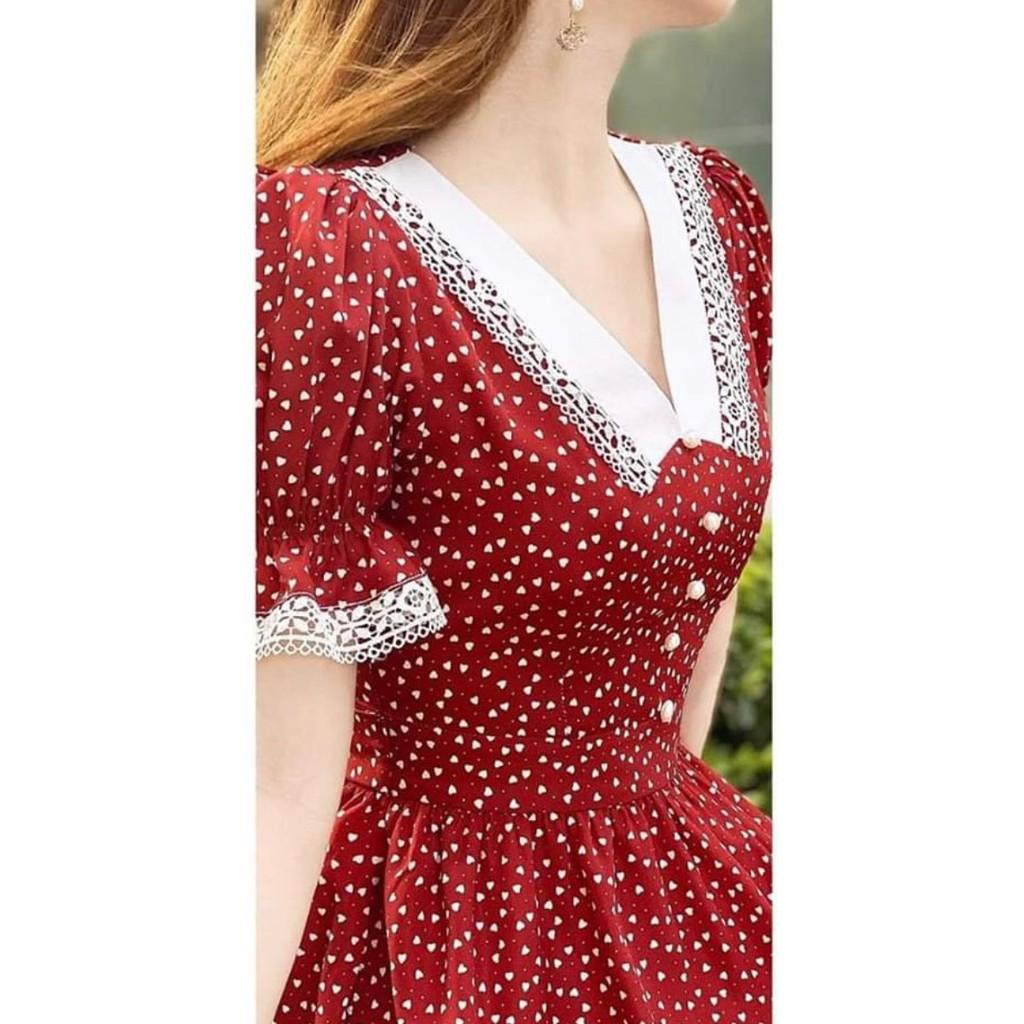 Đầm xòe nữ dự tiệc siêu xinh chất vải voan lụa mịn mát