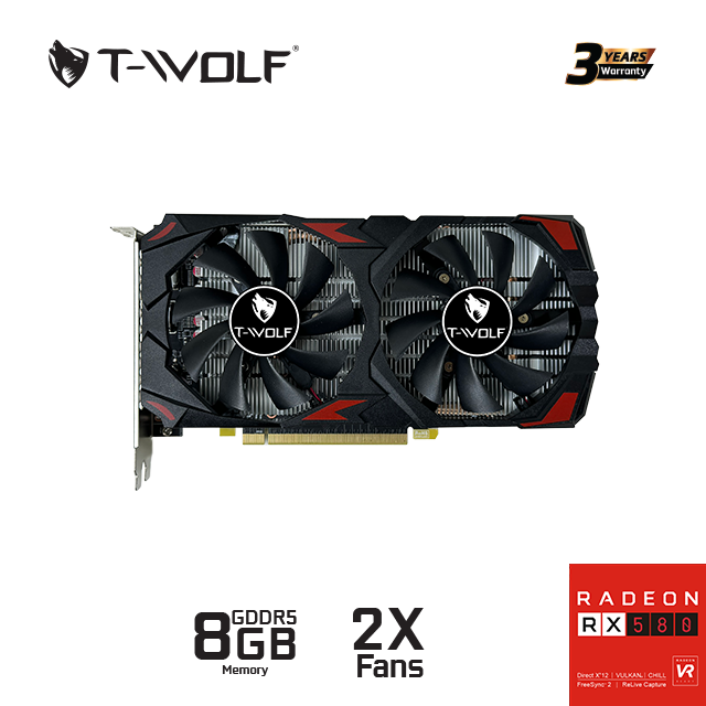 Card Màn Hình VGA T-WOLF TW-RX580 8G D5 – Hàng Chính Hãng