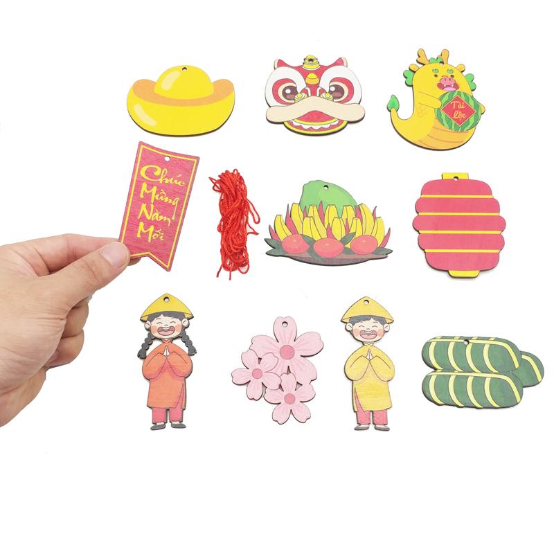 Bộ 10 Dây Treo Trang Trí Tết - Bách Mộc - Chủ Đề Chúc Mừng