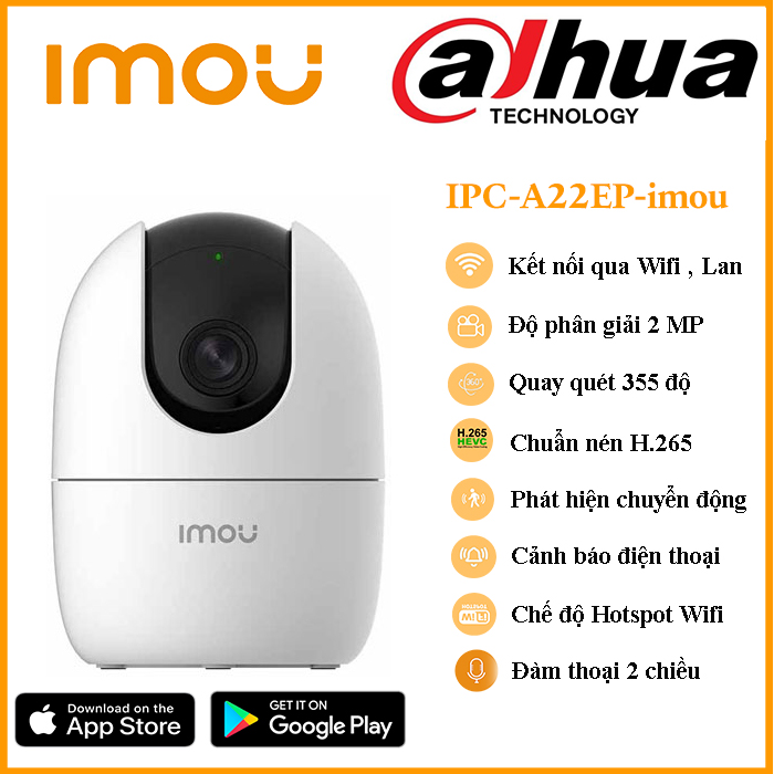 Hình ảnh Camera IMOU wifi A22EP 1080P xoay 360 độ đàm thoại 2 chiều - Hàng chính hãng