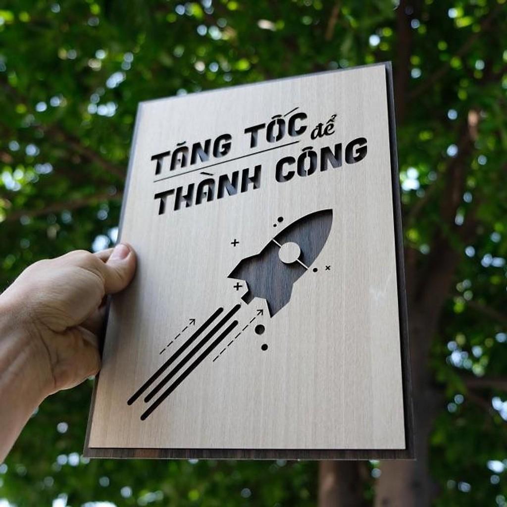 Tranh treo tường bằng Gỗ Decor treo phòng làm việc TBIG026: Tăng tốc để thành công