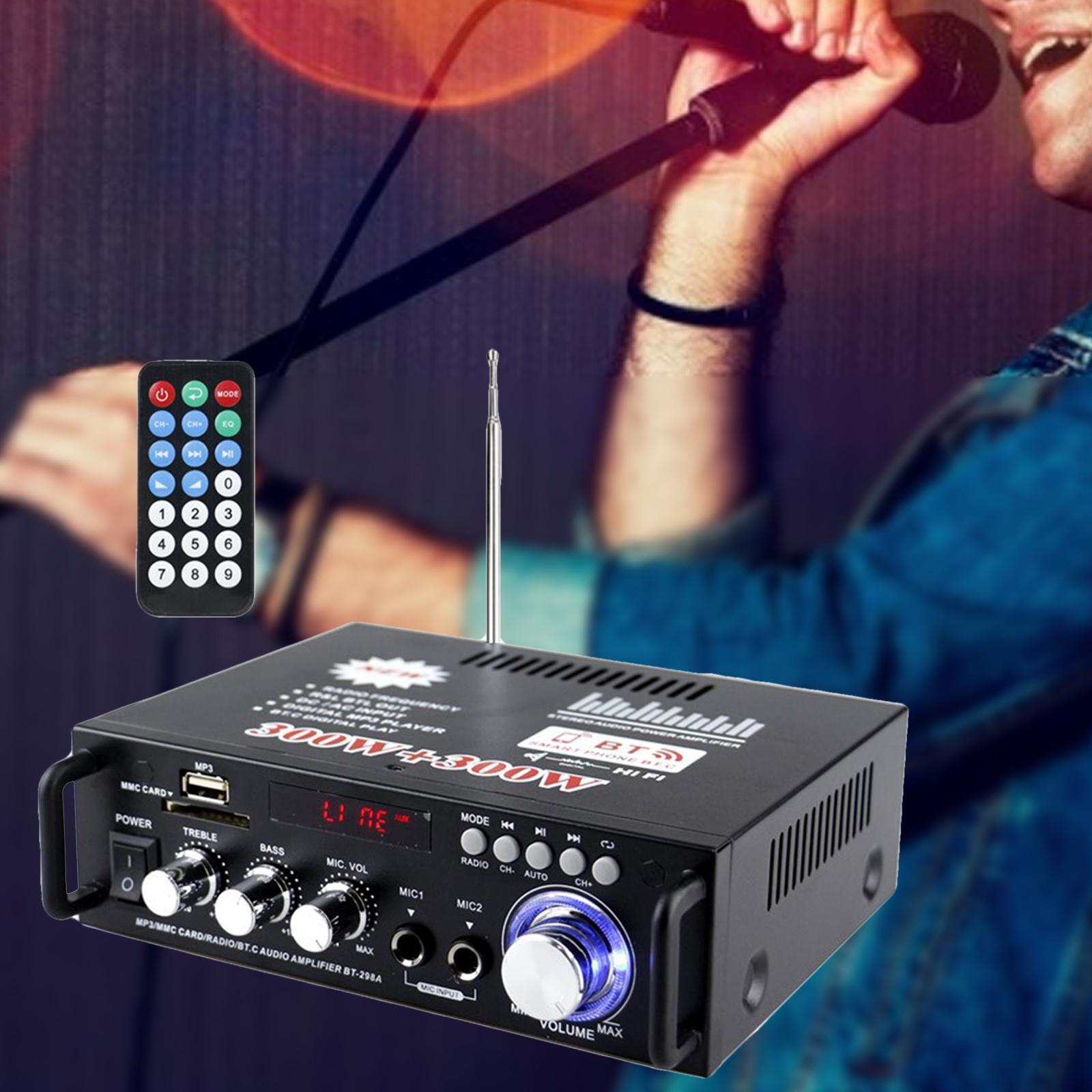 Mini 600W Bluetooth Car Audio Power Amplifier 12V 220V Receiver