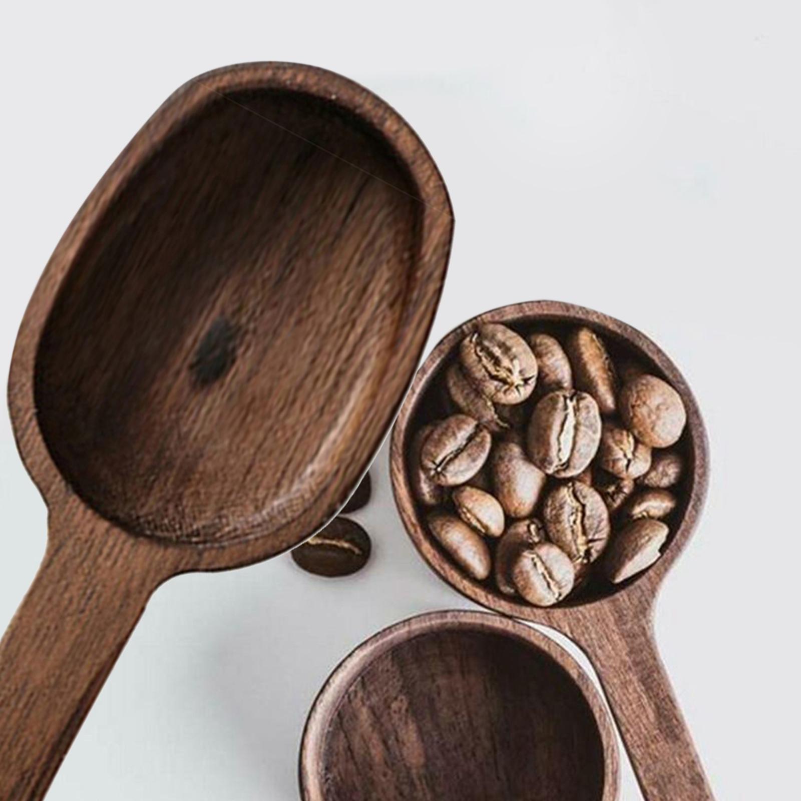 Coffee Scoop, Wooden Coffee Spoon in Black Walnut, Measuring for Coffee Beans, Ground Beans or Tea Tablespoon Home Kitchen Accessories
