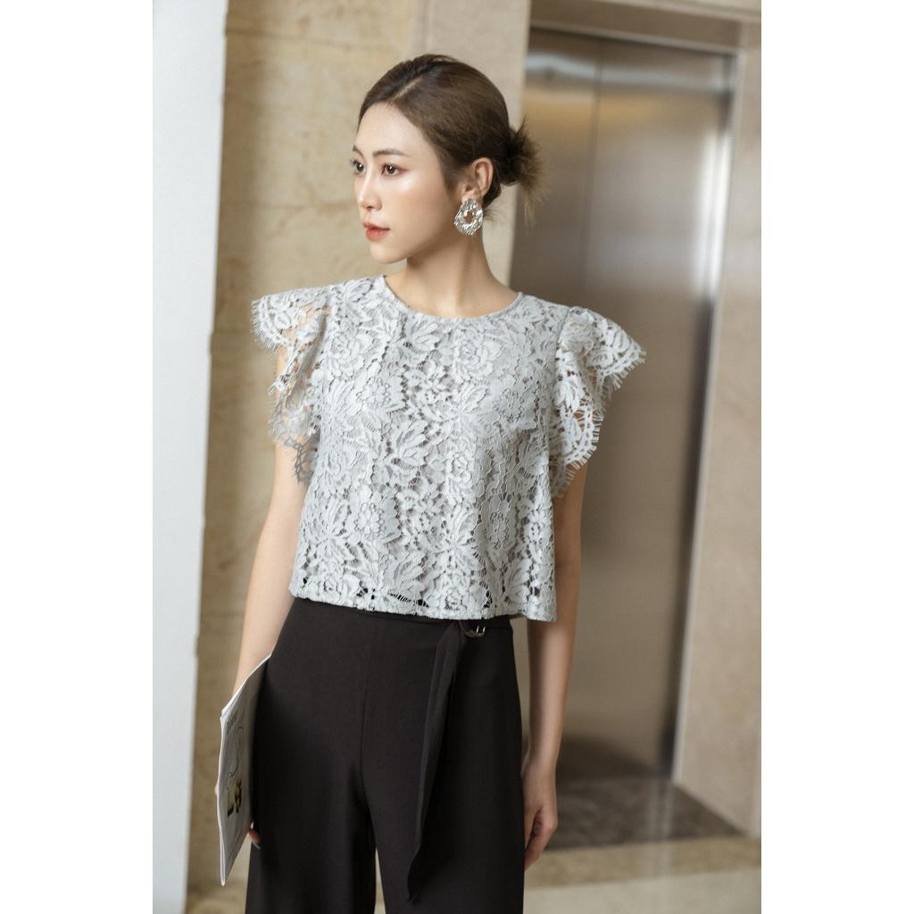 Áo kiểu nữ croptop HeraDG chất liệu ren SAKBB2101