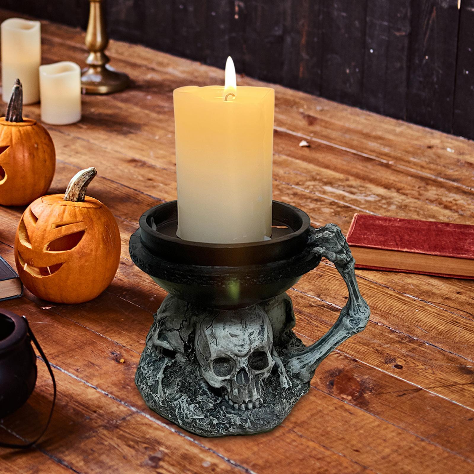 Halloween Skull Candle Holder for Festival Holiday Haunted House