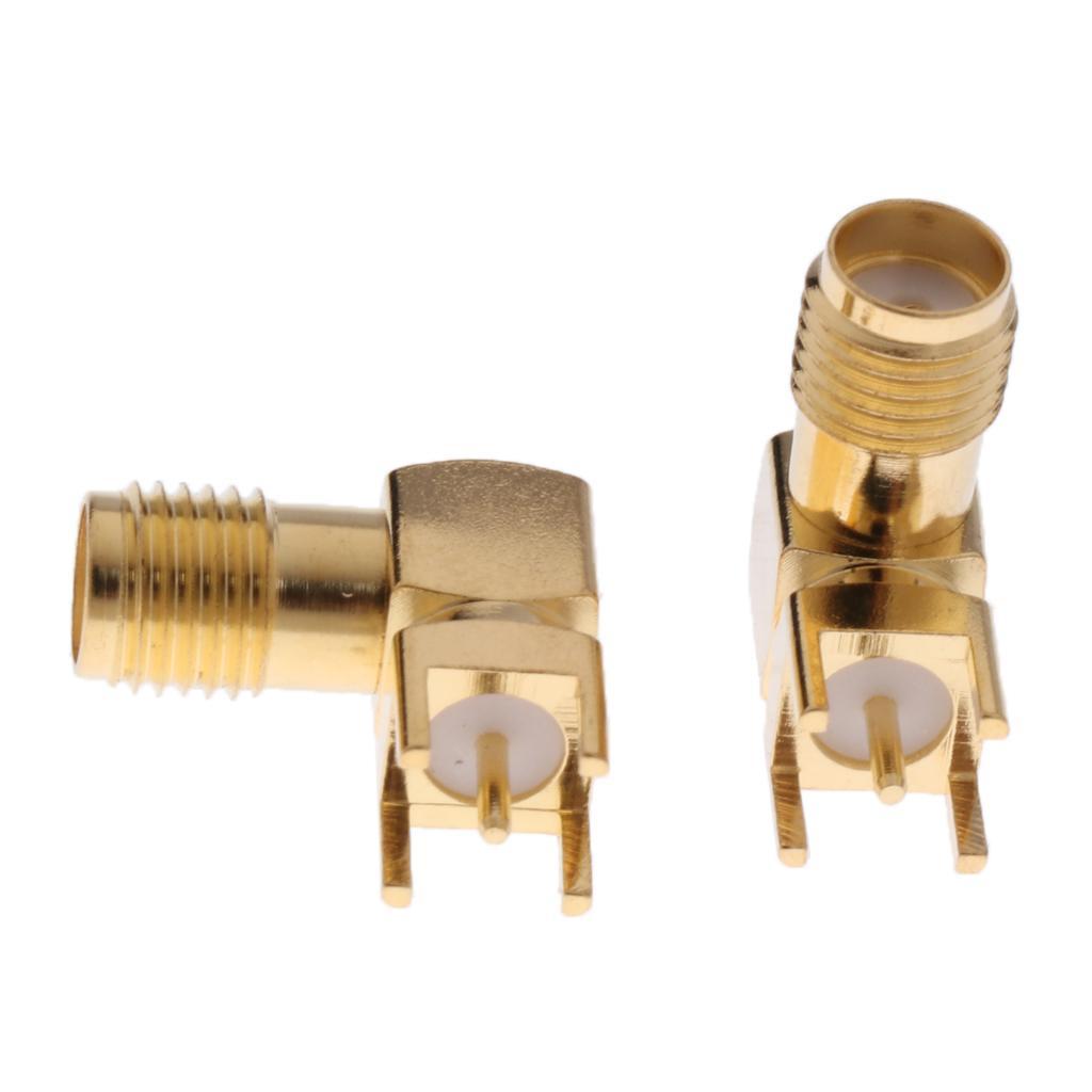 10x RF Female Jack Right Angle 90 Degree Metal Coaxial Adapter Connector