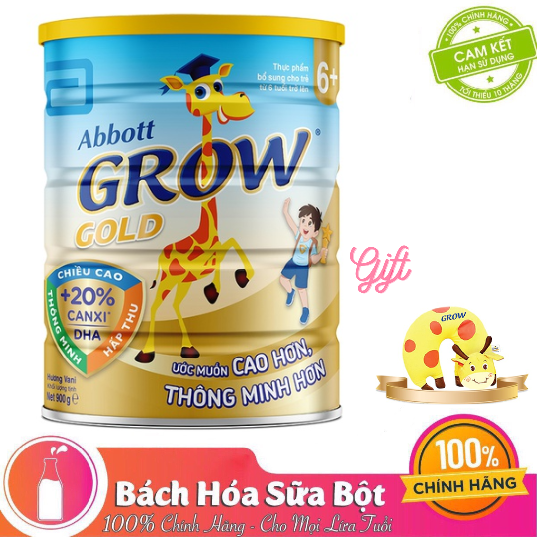 Sữa Bột Abbott Grow Gold 6+ (Lon 900g) + Tặng gối ôm cổ