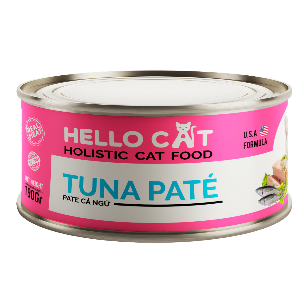 (Combo 10 Lon) Pate Cho Mèo Vị Cá Ngừ - Hello Cat Tuna Pate 190G