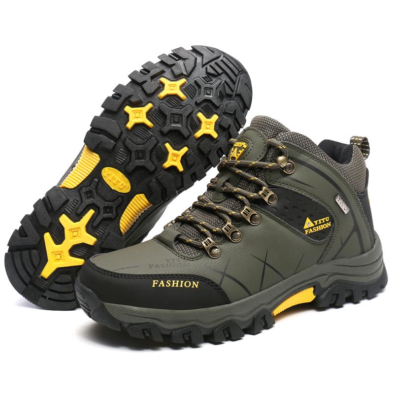 Đàn ông ngoài trời không thấm nước mùa thu mùa đông trekking giày dép giày đi bộ đường dài Color: Black Shoe Size: 8.5