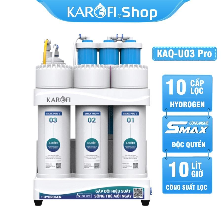 Máy Lọc Nước Để Gầm Karofi KAQ-U03 Pro, Lõi RO Purifim Mỹ - 10 Lõi Lọc Bù Khoáng Hydrogen, Hàng Chính Hãng