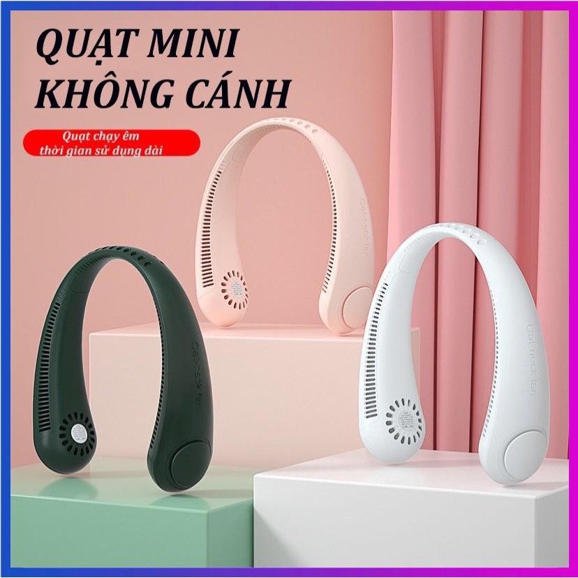 Quạt Đeo Cổ USB Mini Tích Điện Không Cánh Tiện Lợi Thời Trang, Dáng Thể Thao Siêu Phẩm Mùa Hè.