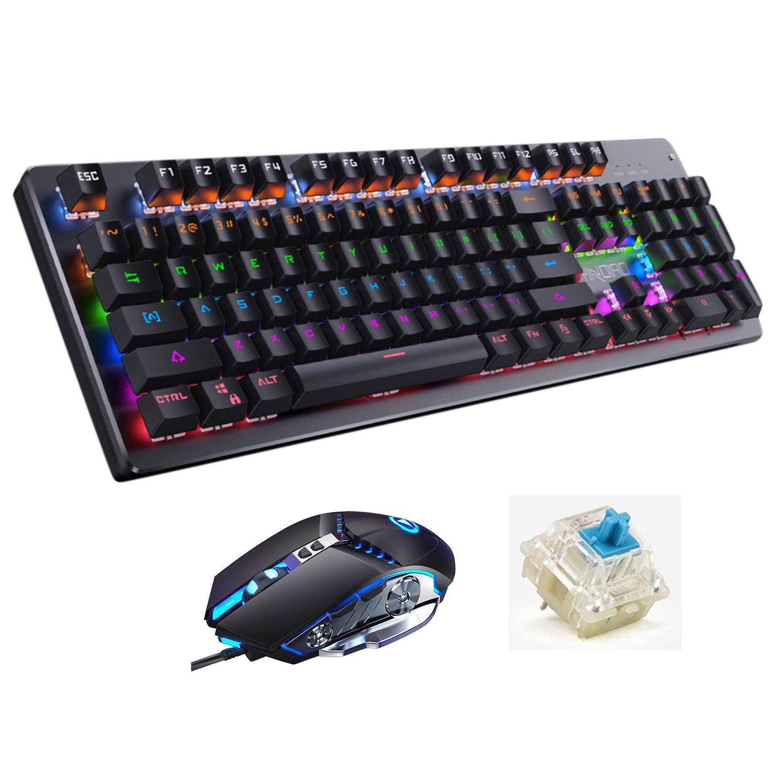 Wired and Mouse Combo Mouse for Windows PC Computer Set A Blue switch