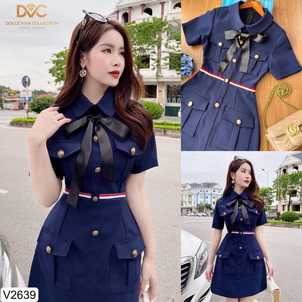 Đầm nữ dự tiệc cột nơ đính nút sang trọng nổi bật siêu xinh - tiểu thư hàn quốc dành cho các quý chị em