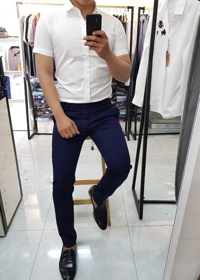 Quần Âu Nam Màu Xanh Than Dáng Ôm XANHTHAN02