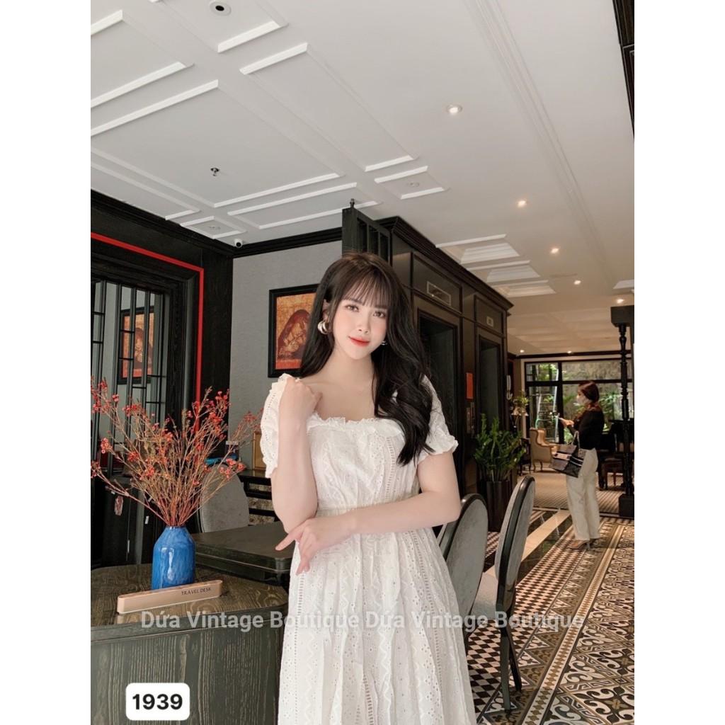 Váy maxi cộc tay cổ vuông 1939