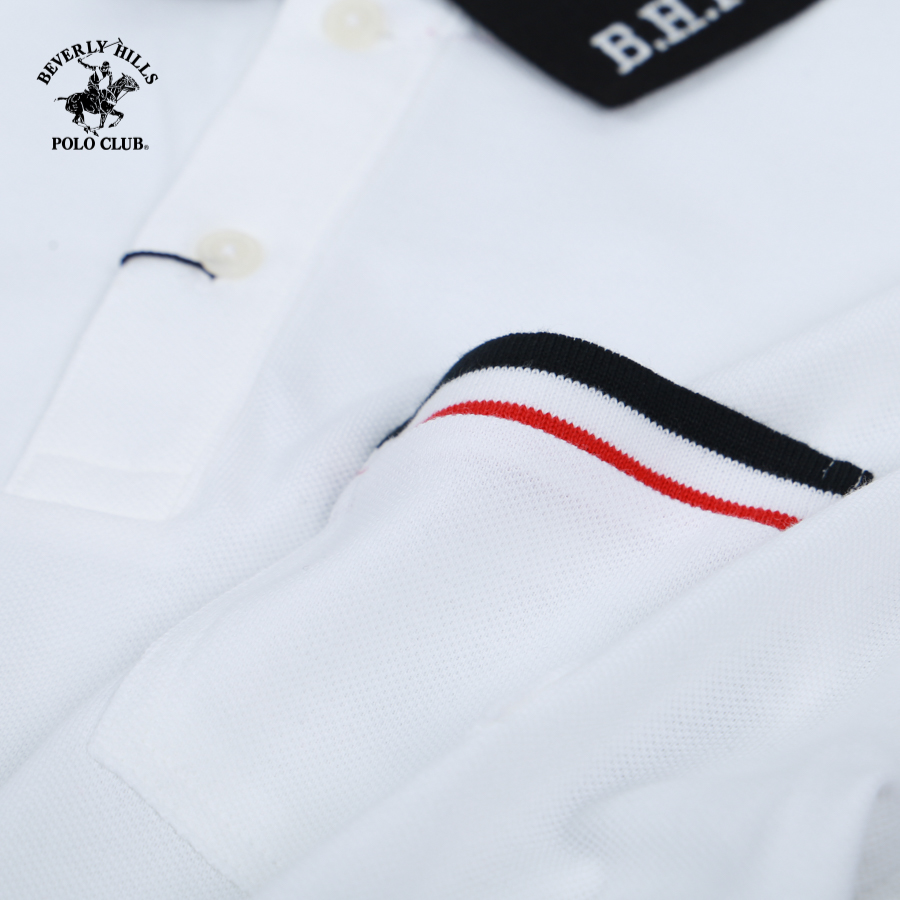 Áo polo Ngắn tay Nam Beverly Hills Polo Club Regular Fit Màu Trắng - PMRSS23TL041