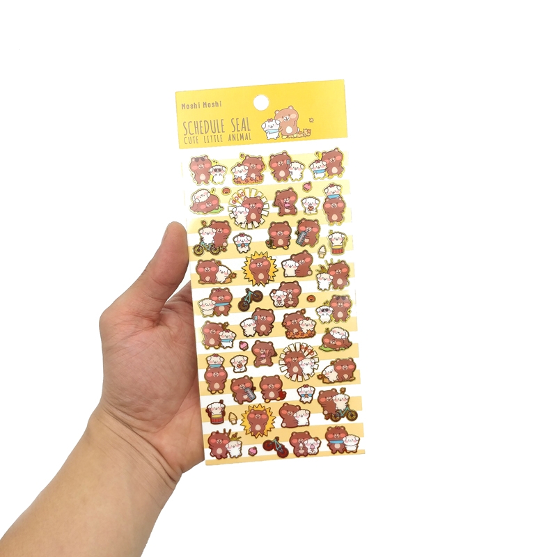 Sticker Moshi 009 - Mẫu 4 - Gấu + Chó