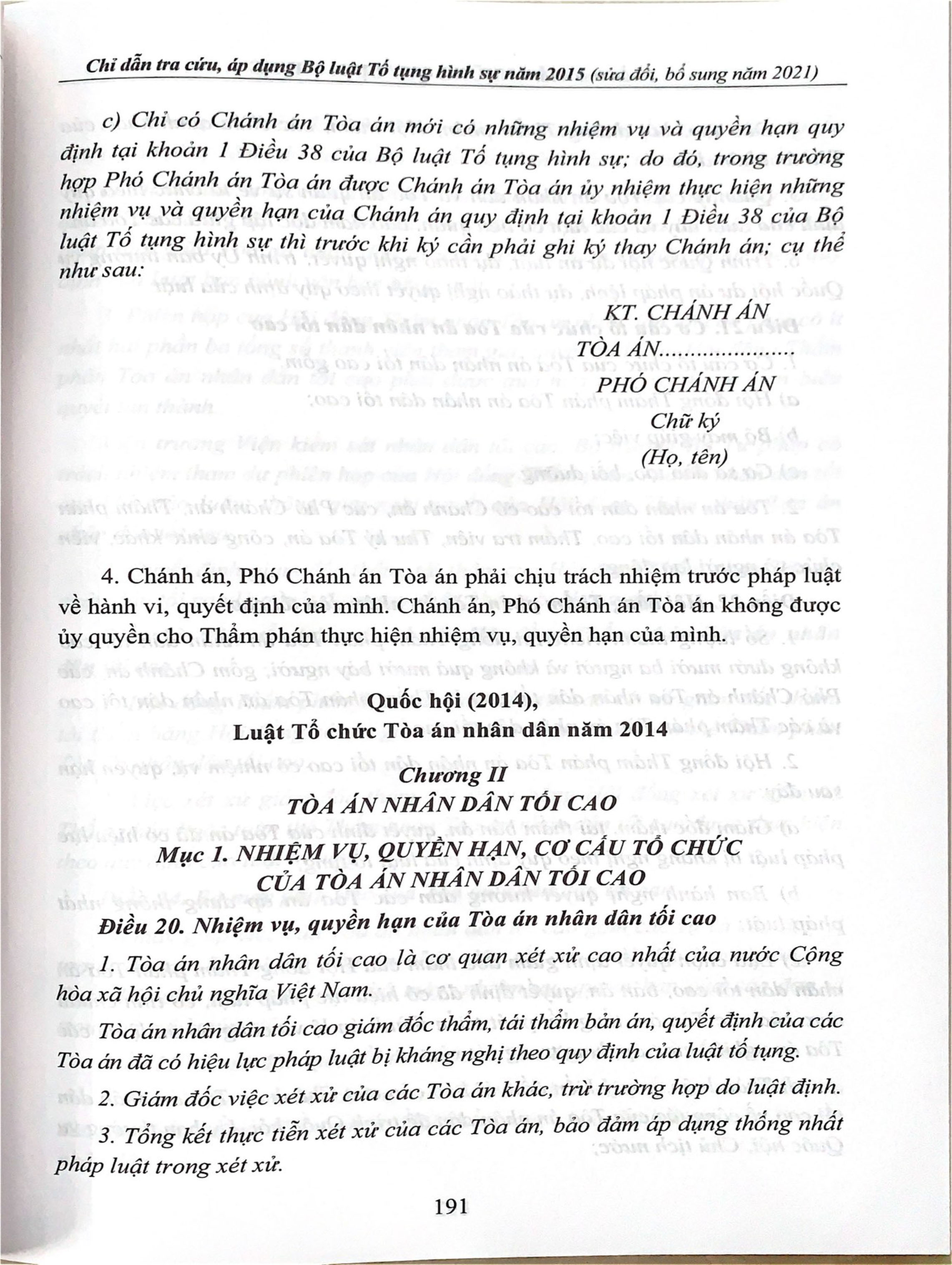 Chỉ Dẫn Tra Cứu, Áp Dụng Bộ Luật Tố Tụng Hình Sự Năm 2015 (Sửa đổi, bổ sung năm 2021) (Sách chuyên khảo)