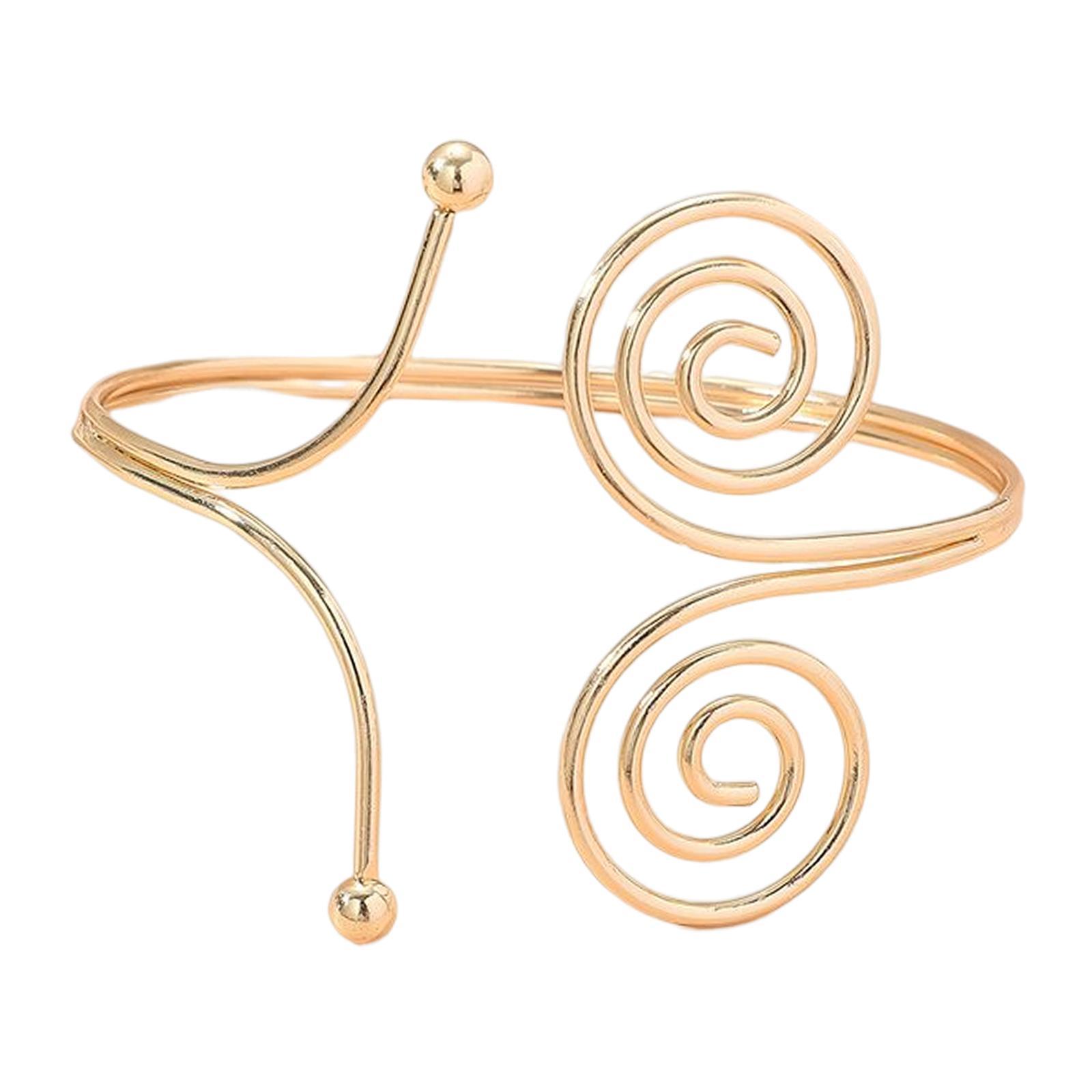 Leaf Feather Arm Bracelet Chain for Women Girls Open Upper Arm Bangle Armlet