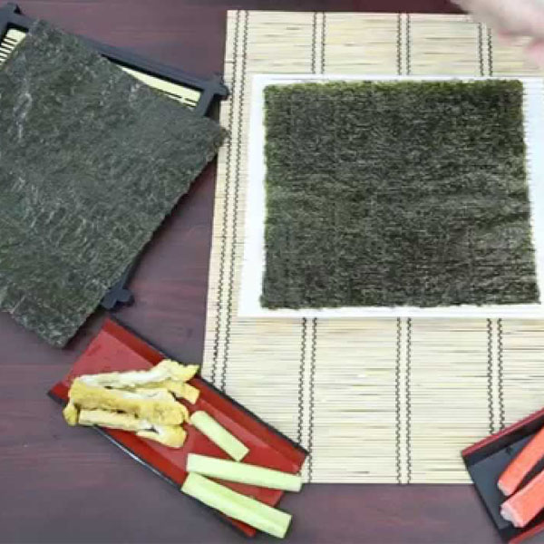 Combo Mành tre làm cơm cuộn, sushi, kimbap + Rong biển cuốn Hàn Quốc