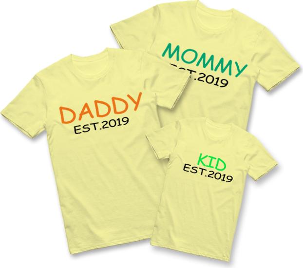 Áo Thun Gia Đình ATLAN Mã TKA29 Màu Vàng Nhạt