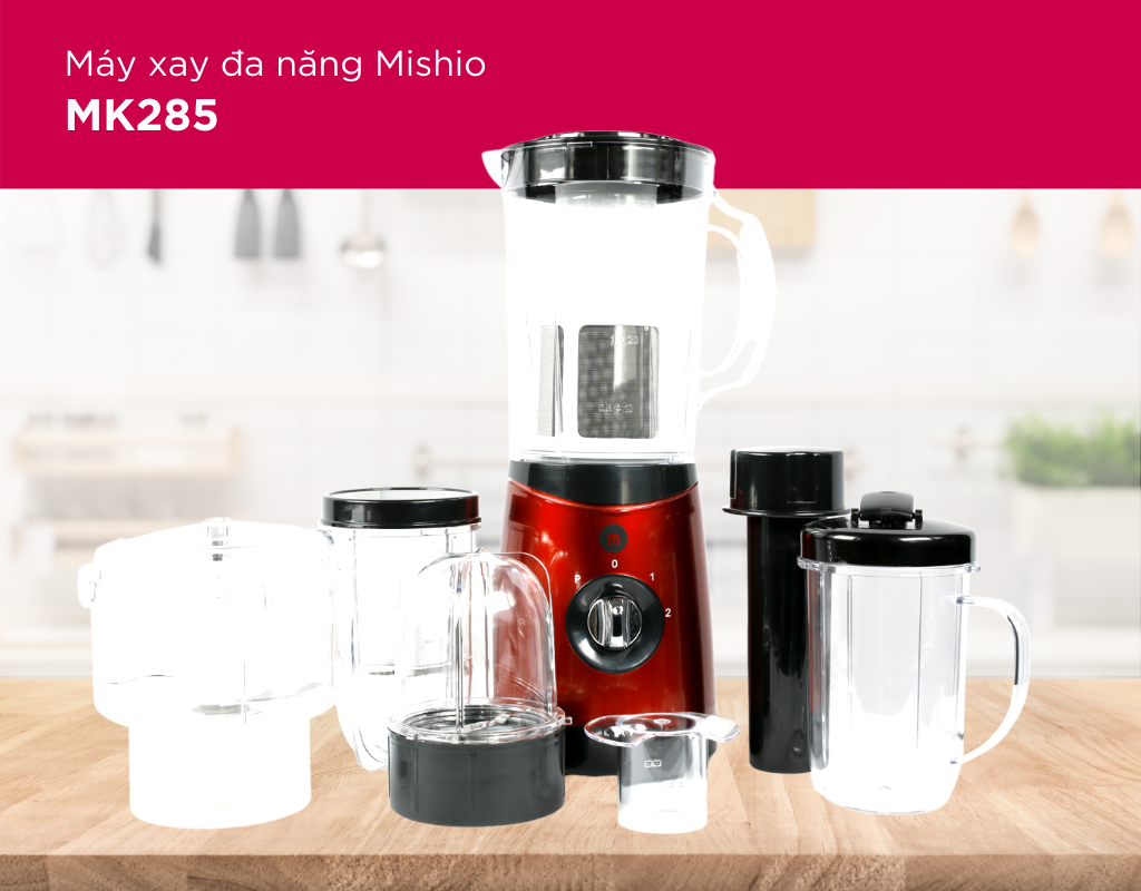 Máy xay đa năng nhiều cối Mishio MK285 - Hàng chính hãng