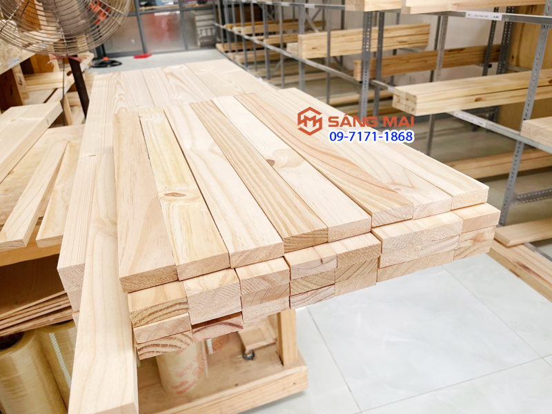 [MS135] Thanh gỗ thông 4cm x 1,5cm x dài 50cm + láng mịn 4 mặt