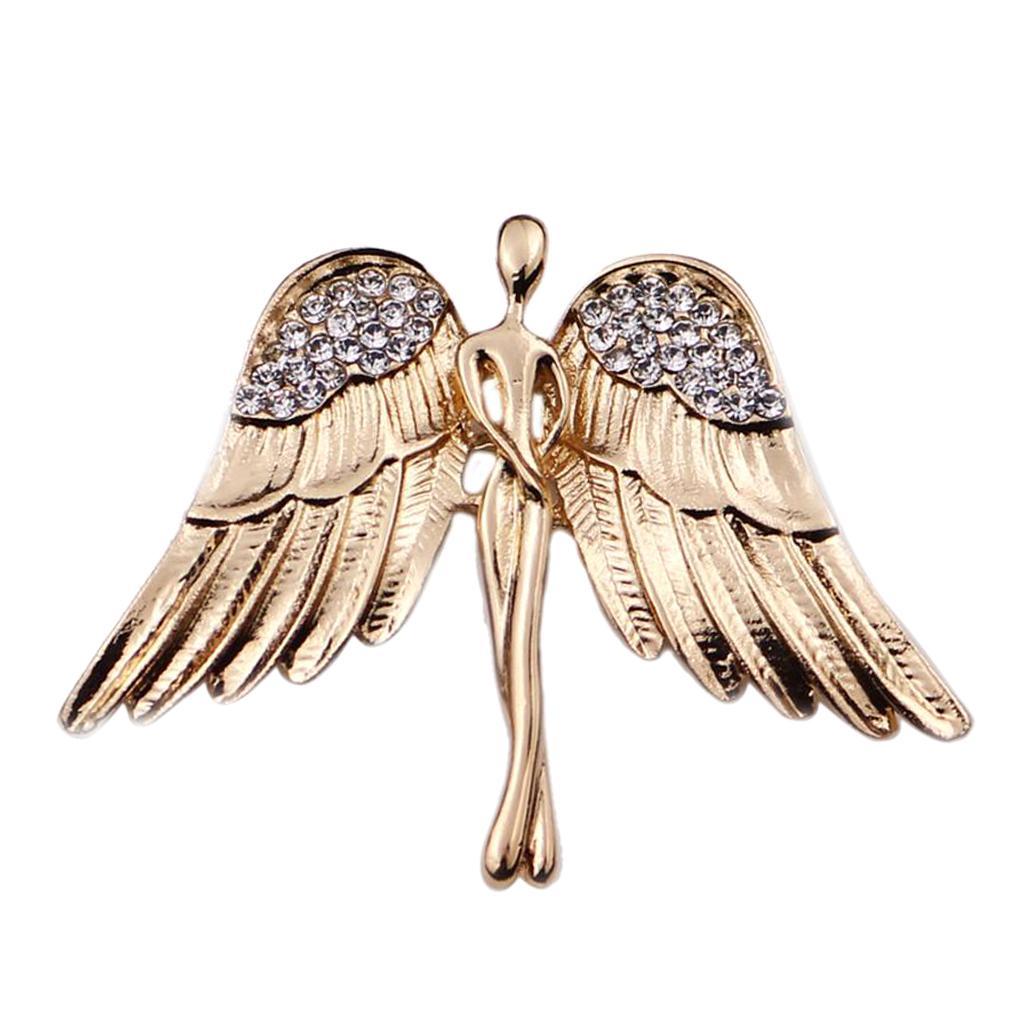 2-4pack Fashion Angel Wings Brooch Charming Crystal Brooch Pin for Men Women
