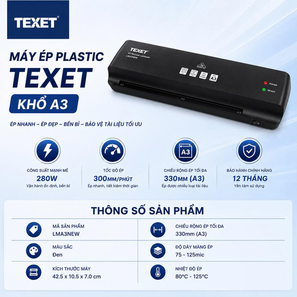 Máy Ép Nhựa Texet LMA3-V