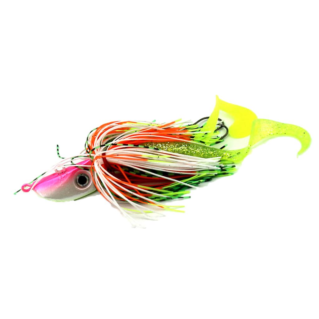 Metal Fishing Lure Jig Head Hard Bait Sea Fishing Silicone Tassle Lures