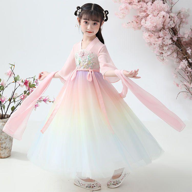 CHENGRUI Cô gái Hán phục nữ nhi cổ trang váy nàng tiên váy váy công chúa váy Trung Quốc phong cách siêu tiên mùa hè váy mùa hè
