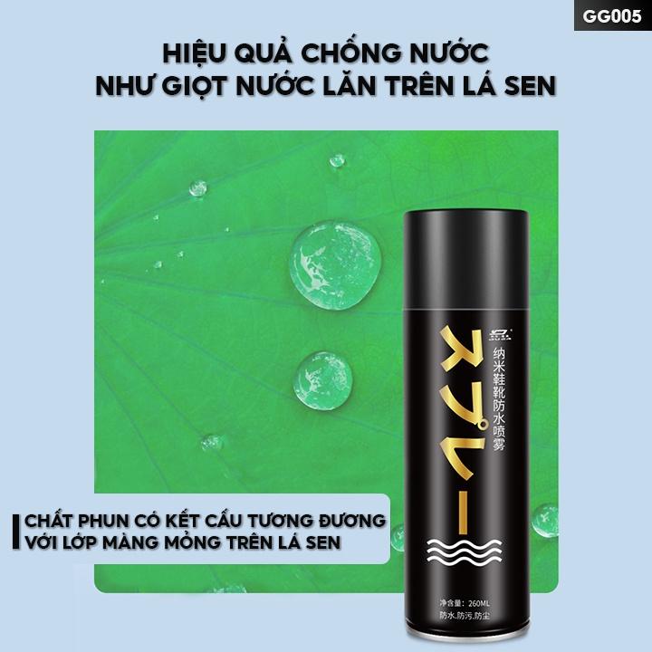 Chai Xịt Nano Chống Nước Dành Cho Giày Dép Loại 260ml Xịt Nhiều Lần GG-005