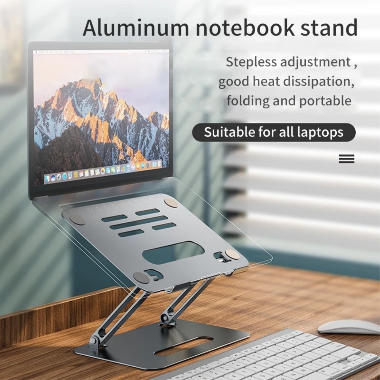 Giá Đỡ Laptop Macbook Kệ Laptop Stand Đế Tản Nhiệt Nhôm Nguyên Khối Cao Cấp P43 Kèm Vít Siết ỐC