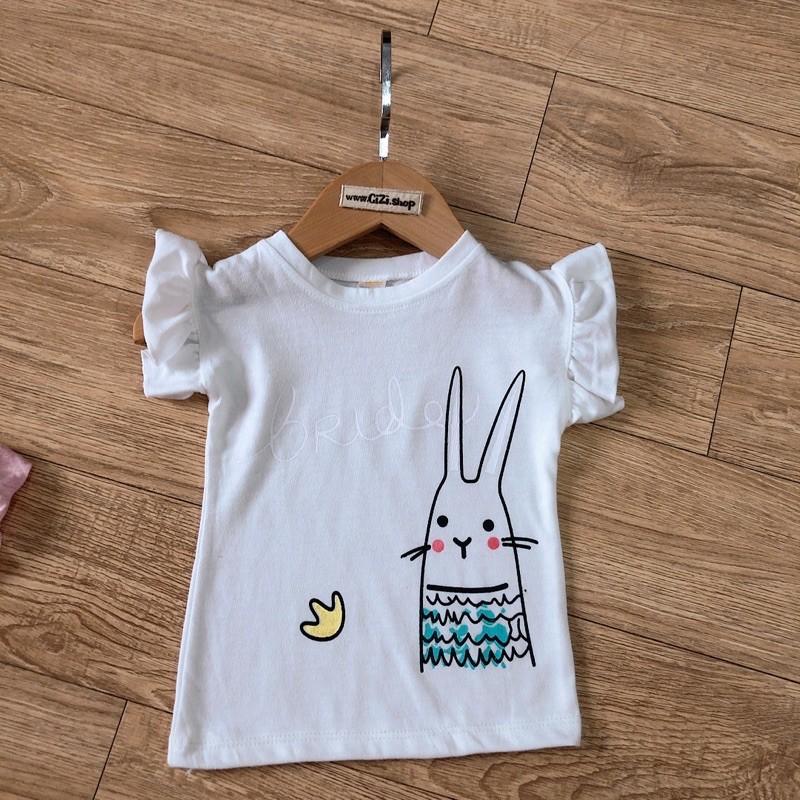 Áo tay bèo cho bé gái, áo tai thỏ cho bé gái,áo phông cho bé gái chất cotton giãn 4 chiều CiZi.shop