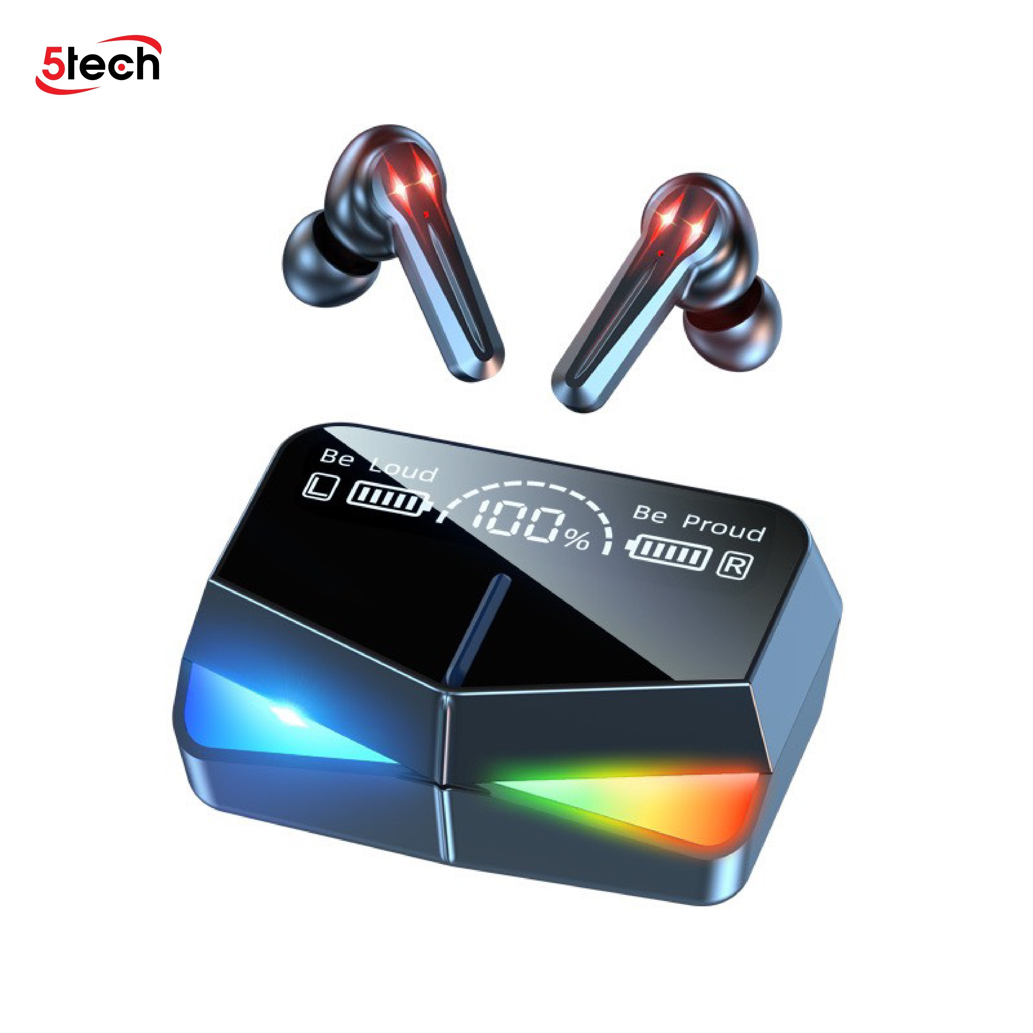 Tai nghe bluetooth 5TECH gaming monster hàng chính hãng, tai phone không dây pin trâu với màn hình LED tráng gương nghe nhạc cực hay