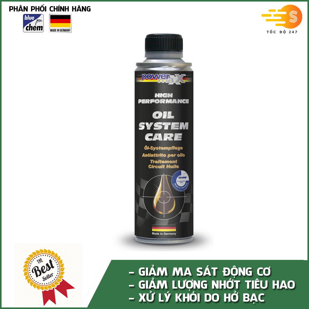 Phụ gia bảo dưỡng hệ thống bôi trơn Oil System Care Bluechem 33048E - Giảm ma sát, giảm hao dầu nhớt, xử lý hở bạc, giảm ồn khi vận hành