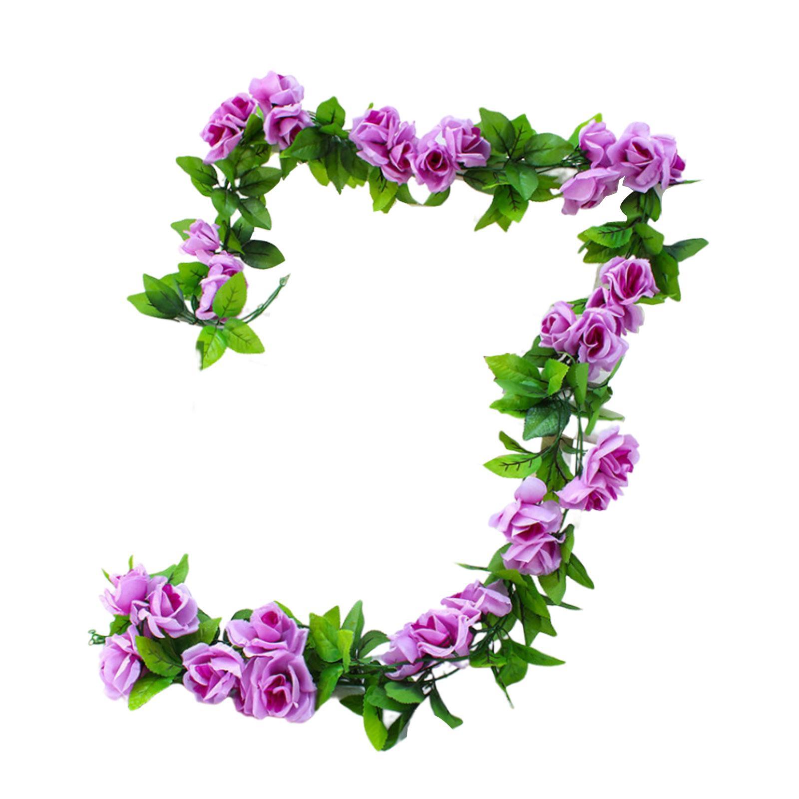 Artificial Flowers Vines Spring Flower Wreath Holiday Wreath for Decor Amaranth