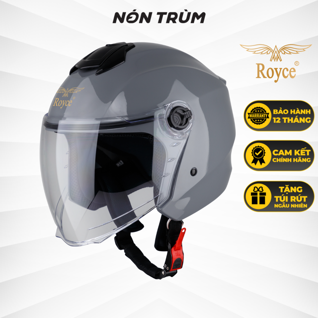 Mũ Bảo Hiểm Xe Máy 3/4 Royce Xh01 Có 2 Kính Nhiều Size Dành Cho Nam Nữ Chính Hãng