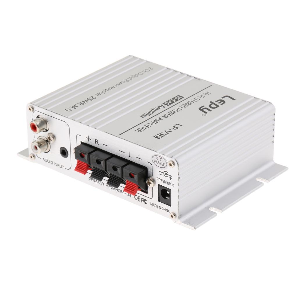 2*25W Stereo Power Car Amplifier BASS DC 12V 3.5mm Scoket for MP3