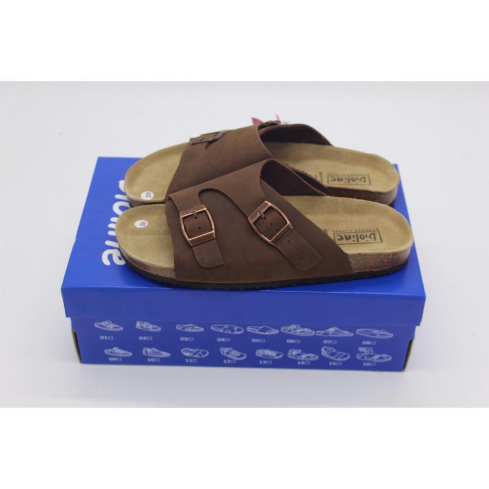 Dép birken quai ngang Bioline đế bằng da bò thật unisex mã BO19 - Bioline Official