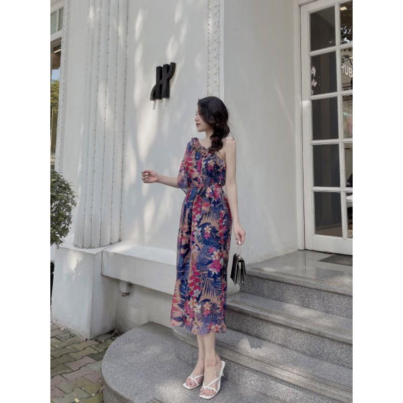 VÁY THIẾT KẾ SUÔNG LỆCH VAI TAY BÈO NHẸ JN07