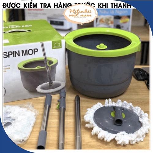 Chổi Lau Nhà Vắt Thông Minh 360 Lock Lock Inox, Bộ Lau Nhà Thông Minh Lock And Lock Mini Spin Mop Cao Cấp Siêu Thấm Hút