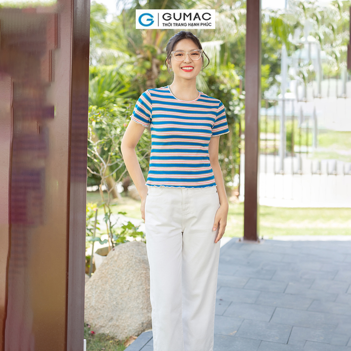 Quần Jeans nữ straight dáng lửng trẻ trung thời trang GUMAC QJD07038