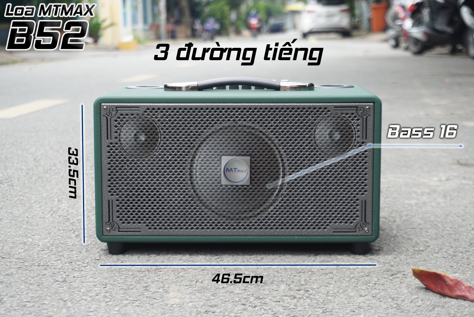 Loa kéo di động MTMAX  B52 Bass 16 kèm 2 Micro không dây kim loại .Chiếc loa hàng chính hãng  B52 với thiết kế mạnh mẽ vỏ gỗ bọc da tổng hợp, sang trọng, loa bass chắc, âm thanh hơn hẳn các loa ngang tầm giá.