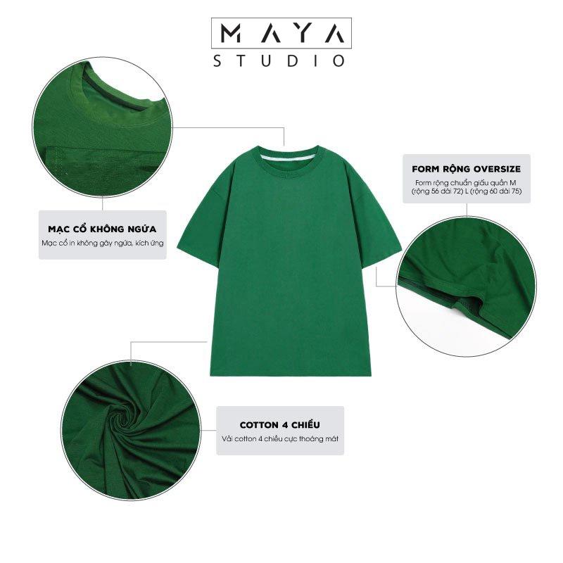 Áo thun Oversize MAYA UNDER BROKEN form rộng tay lỡ cổ tròn unisex nam nữ vải cotton co giãn thoáng mát